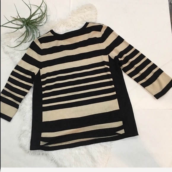 Lane Bryant Black and Cream Striped Sweater - Picture 4 of 6